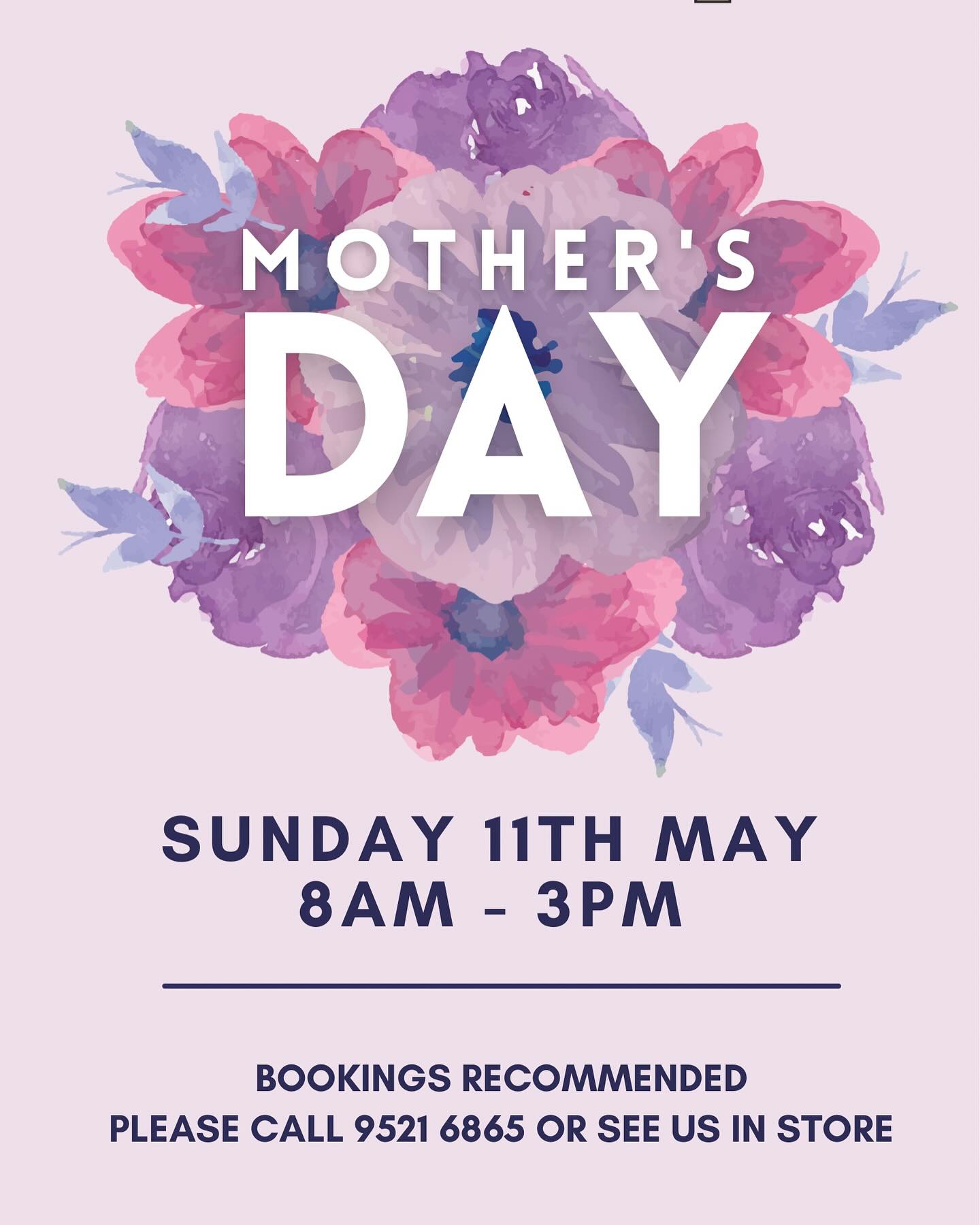 Get in early and book for your table for Motherβs Day! πΈπ»π
