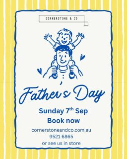 Fatherโs Day is fast approaching! Get your plans sorted early and book a table for breaky, brunch or lunch ๐