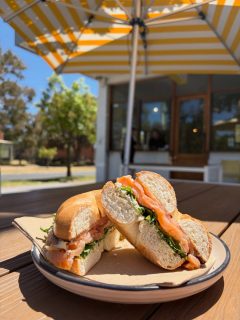 Our new Smoked Salmon Bagel + sunshine = a perfect afternoon 😉🥯